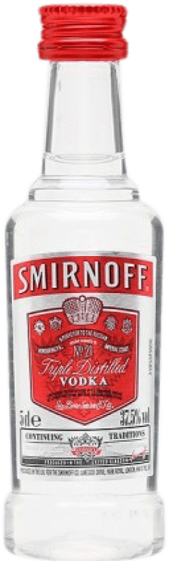 39,95 € 免费送货 | 盒装12个 伏特加 Smirnoff 俄罗斯联邦 小瓶装 5 cl PET — 塑料