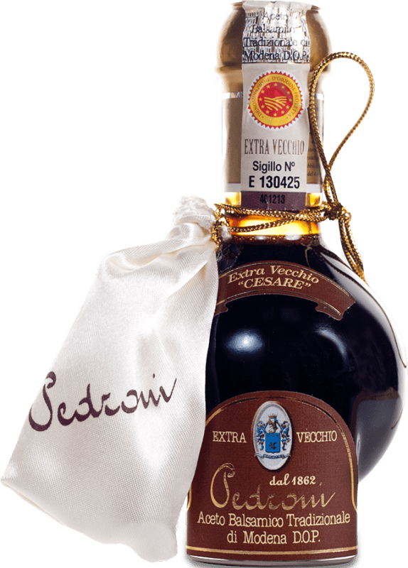 394,95 € Spedizione Gratuita | Aceto Pedroni Cesare Balsamico Tradizionale D.O.C. Modena Italia Trebbiano 50 Anni Bottiglia Miniatura 10 cl