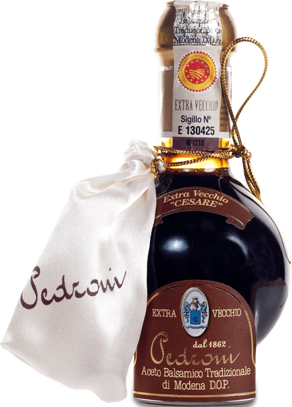 394,95 € Kostenloser Versand | Essig Pedroni Cesare Traditionell, Balsamico — Balsamisch D.O.C. Modena Italien Trebbiano 50 Jahre Miniaturflasche 10 cl