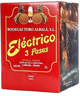 33,95 € Envio grátis | Vinho fortificado Toro Albalá Fino Eléctrico 3 Fases sin Filtrar D.O. Montilla-Moriles Espanha Bag in Box 5 L