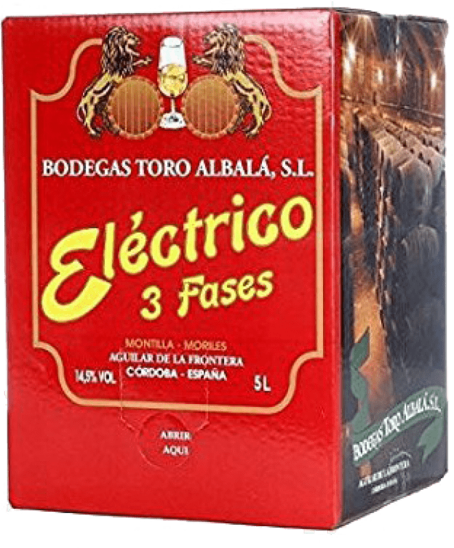 21,95 € 免费送货 | 加强葡萄酒 Toro Albalá Fino Eléctrico 3 Fases sin Filtrar D.O. Montilla-Moriles 西班牙 Palomino Fino Bag in Box 5 L