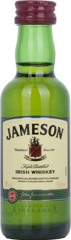 28,95 € Envío gratis | Caja de 12 unidades Whisky Blended Jameson Cristal Irlanda Botellín Miniatura 5 cl