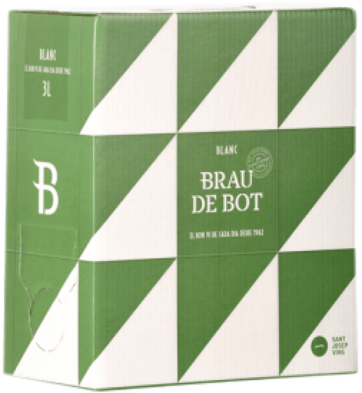 12,95 € Бесплатная доставка | Белое вино Sant Josep Brau de Bot Blanco D.O. Catalunya Испания Grenache White Bag in Box 3 L