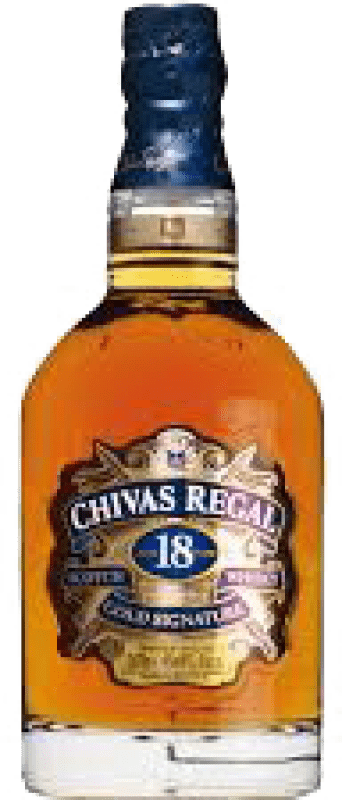 55,95 € Envio grátis | Caixa de 6 unidades Whisky Blended Chivas Regal Cristal Reino Unido 18 Anos Garrafa Miniatura 5 cl