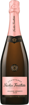 49,95 € 免费送货 | 玫瑰气泡酒 Nicolas Feuillatte Rose 香槟 大储备 A.O.C. Champagne 香槟酒 法国 瓶子 75 cl