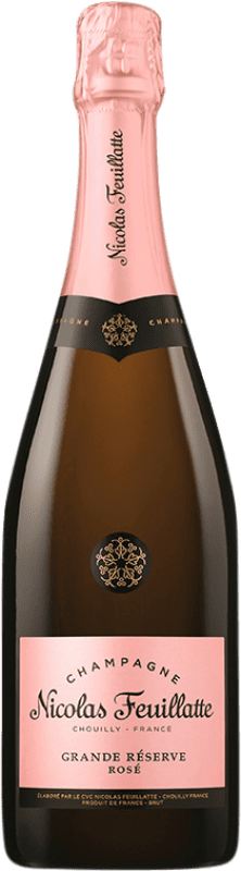 52,95 € Envio grátis | Espumante rosé Nicolas Feuillatte Rose Brut Grande Reserva A.O.C. Champagne Champagne França Garrafa 75 cl