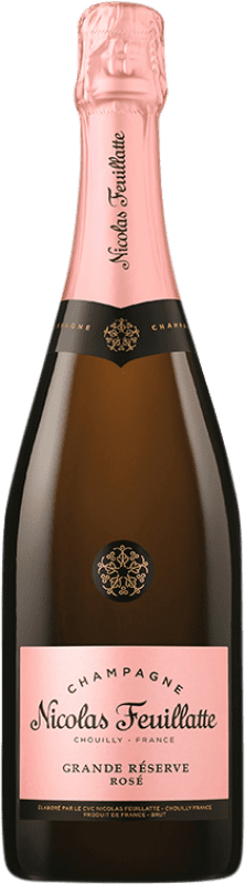 52,95 € Envío gratis | Espumoso rosado Nicolas Feuillatte Rose Brut Gran Reserva A.O.C. Champagne Champagne Francia Botella 75 cl
