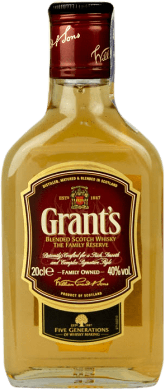 6,95 € Spedizione Gratuita | Whisky Blended Grant & Sons Grant's Regno Unito Bottiglietta 20 cl
