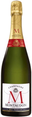 19,95 € Бесплатная доставка | Белое игристое вино Montaudon Brut — брют Гран Резерва A.O.C. Champagne шампанское Франция Pinot Noir — Пино Нуар, Chardonnay — Шардоне, Pinot Meunier — Пино Менье 75 cl