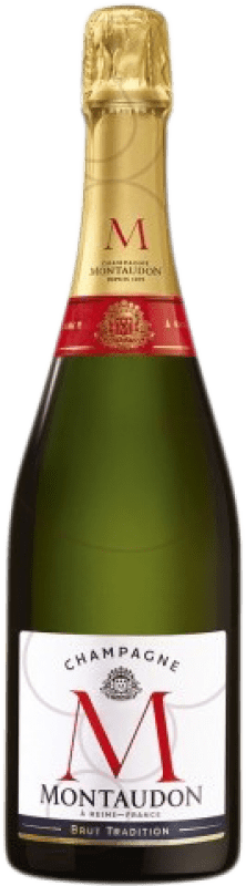 18,95 € 送料無料 | 白スパークリングワイン Montaudon Brut グランド・リザーブ A.O.C. Champagne シャンパン フランス Pinot Black, Chardonnay, Pinot Meunier ボトル 75 cl