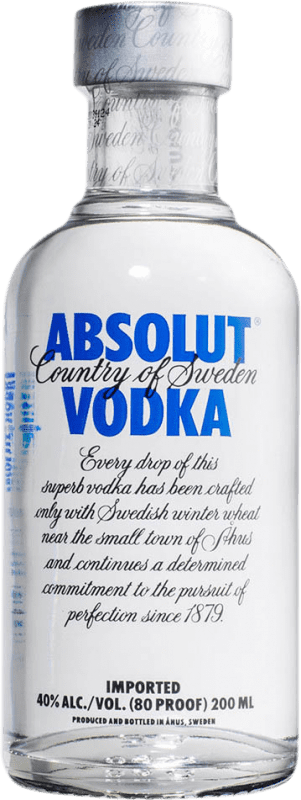 8,95 € Envio grátis | Vodka Absolut Suécia Garrafinha 20 cl