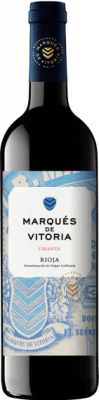 64,95 € Kostenloser Versand | Rotwein Marqués de Vitoria Crianza — Kurze Fassreifung D.O.Ca. Rioja La Rioja Spanien Tempranillo Spezialflasche 5 L