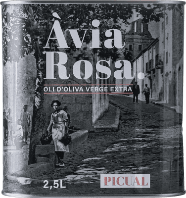 31,95 € Envío gratis | Aceite de Oliva Oli Avia. Rosa Cataluña España Picual Lata Especial 2,5 L