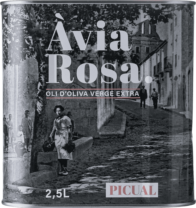 44,95 € Spedizione Gratuita | Olio d'Oliva Oli Àvia Rosa EVO Extra Vergine Catalogna Spagna Picual Lattina Speciale 2,5 L