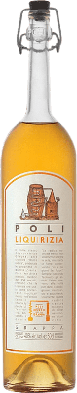 31,95 € Envio grátis | Aguardente Grappa Poli Liquirizia Itália Garrafa Medium 50 cl