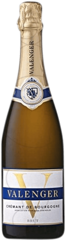 15,95 € Envio grátis | Espumante branco Valenger Brut Grande Reserva A.O.C. Crémant de Bourgogne Borgonha França Garrafa 75 cl