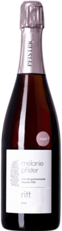 19,95 € Бесплатная доставка | Розовое игристое вино Mélanie Pfister Brut — брют Rosé — Розе A.O.C. Crémant d'Alsace Эльзас Франция 75 cl
