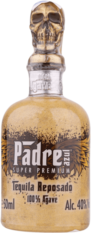 12,95 € Envio grátis | Tequila Padre Azul Reposado México Garrafinha Miniatura 5 cl