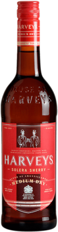 8,95 € Kostenloser Versand | Verstärkter Wein Harvey's Medium D.O. Jerez-Xérès-Sherry Andalucía y Extremadura Spanien Flasche 75 cl