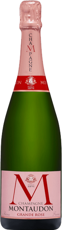 47,95 € Spedizione Gratuita | Spumante rosato Montaudon La Grande Rose Brut Gran Riserva A.O.C. Champagne champagne Francia Bottiglia 75 cl