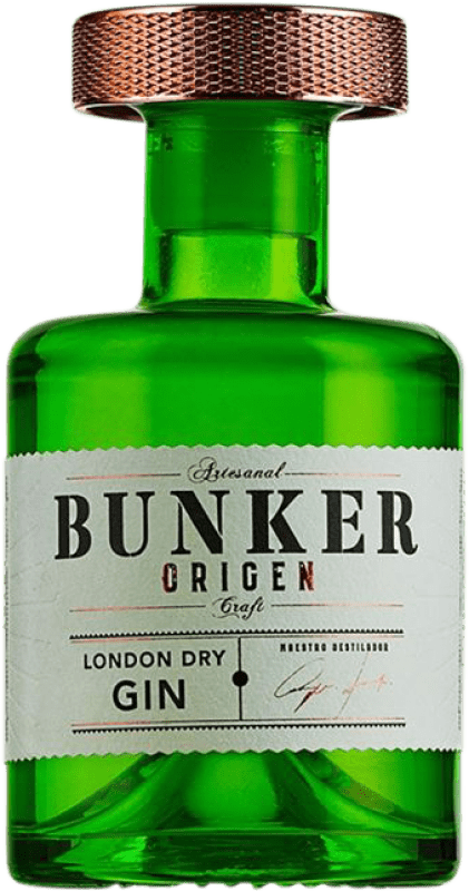 17,95 € Spedizione Gratuita | Genever Gin Bunker Origen Spagna Bottiglietta 20 cl