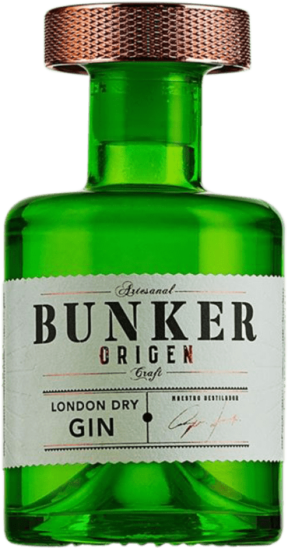 17,95 € Envío gratis | Ginebra Bunker Origen España Botellín 20 cl