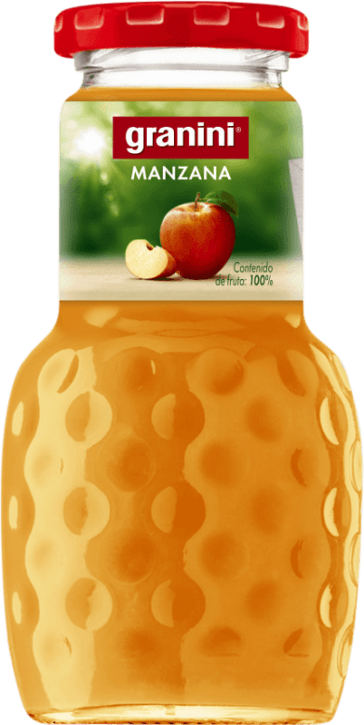 37,95 € Envio grátis | Caixa de 24 unidades Refrescos e Mixers Granini Manzana 100% Exprimido con Pulpa Espanha Garrafa Pequena 20 cl