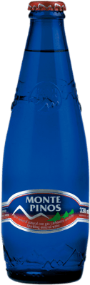 8,95 € Бесплатная доставка | Коробка из 24 единиц Вода Monte Pinos Gas Vidrio RET Кастилия-Леон Испания треть литровая бутылка 33 cl