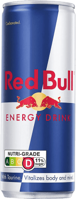 57,95 € 免费送货 | 盒装24个 饮料和搅拌机 Red Bull Energy Drink 西班牙 铝罐 33 cl