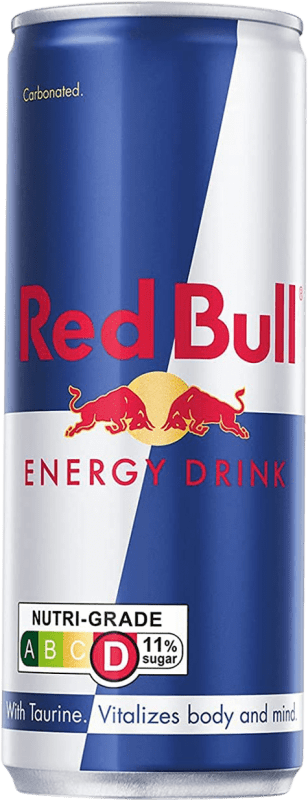 54,95 € Envio grátis | Caixa de 24 unidades Refrescos e Mixers Red Bull Energy Drink Espanha Lata 33 cl