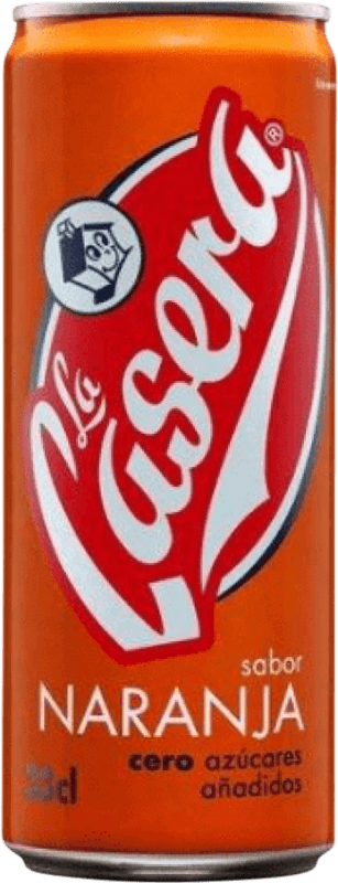 18,95 € 免费送货 | 盒装24个 饮料和搅拌机 La Casera Naranja 西班牙 易拉罐 33 cl