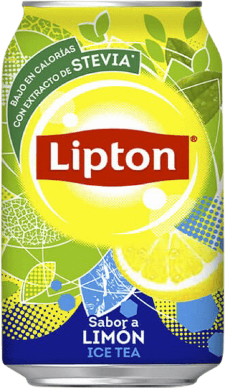 31,95 € Envío gratis | Caja de 24 unidades Refrescos y Mixers Lipton Te Limón España Lata 33 cl