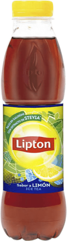 39,95 € Envio grátis | Caixa de 12 unidades Refrescos e Mixers Lipton Te Limón PET Espanha Garrafa Medium 50 cl