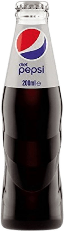 29,95 € Envio grátis | Caixa de 24 unidades Refrigerantes Pepsi Light Vidrio RET Espanha Garrafa Pequena 20 cl