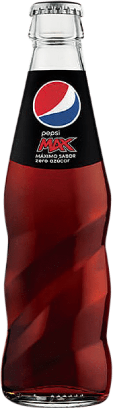29,95 € Kostenloser Versand | 24 Einheiten Box Softdrinks Pepsi Max Zero Spanien Kleine Flasche 20 cl Glas RET