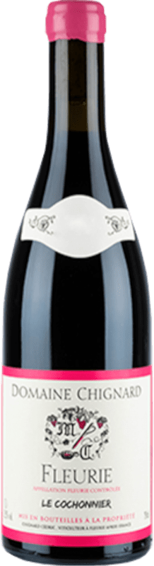 34,95 € Spedizione Gratuita | Vino rosso Domaine Chignard Le Cochonnier A.O.C. Fleurie Beaujolais Francia Gamay Bottiglia 75 cl