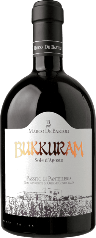 88,95 € Kostenloser Versand | Süßer Wein Marco de Bartoli Bukkuram Sole d'Agosto Zibibbo D.O.C. Passito di Pantelleria Sizilien Italien Flasche 75 cl