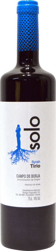 7,95 € Spedizione Gratuita | Vino rosso Bodegas Aragonesas Solo D.O. Campo de Borja Aragona Spagna Syrah Bottiglia 75 cl