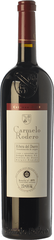 48,95 € Free Shipping | Red wine Carmelo Rodero Aged D.O. Ribera del Duero Castilla y León Spain Tempranillo, Cabernet Sauvignon Magnum Bottle 1,5 L