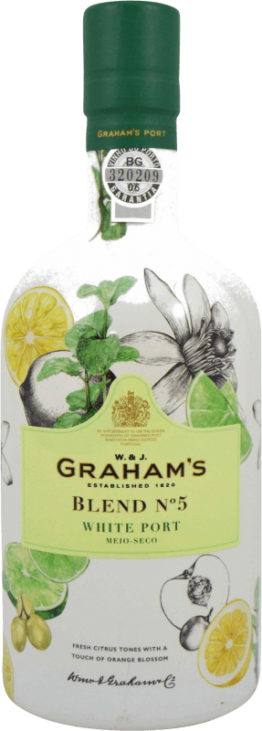 34,95 € Envio grátis | Vinho Generoso Fortificado Graham's Blend Nº 5 White I.G. Porto Porto Portugal Malvasia, Moscatel Garrafa 70 cl