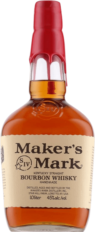 44,95 € 送料無料 | ウイスキー バーボン Maker's Mark アメリカ ボトル 1 L