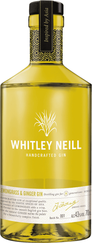 17,95 € Spedizione Gratuita | Genever Gin Whitley Neill Regno Unito 70 cl Lemongrass — Citronella, Ginger — Zenzero