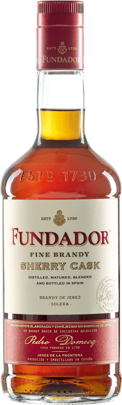 14,95 € Free Shipping | Brandy Pedro Domecq Fundador Sherry Cask D.O. Jerez-Xérès-Sherry Andalusia Spain Bottle 70 cl