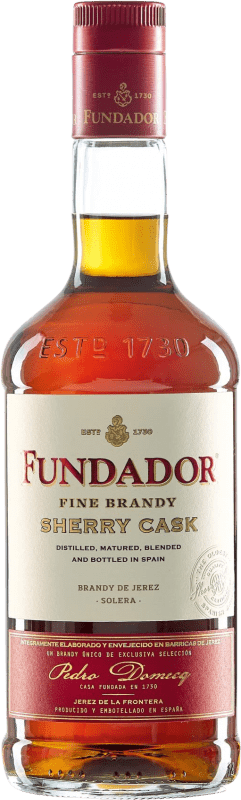 10,95 € Spedizione Gratuita | Brandy Pedro Domecq Fundador Sherry Cask Finish — Affinato in Botte D.O. Jerez-Xérès-Sherry Andalusia Spagna 70 cl