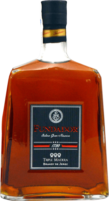 29,95 € Spedizione Gratuita | Brandy Pedro Domecq Fundador Triple Cask — Tripla Botte D.O. Jerez-Xérès-Sherry Andalusia Spagna 70 cl