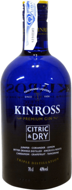 8,95 € Envio grátis | Gin Teichenné Kinross Premium Citric Dry Espanha Garrafa 70 cl