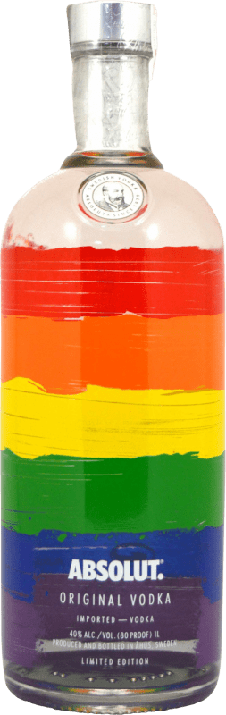 24,95 € Spedizione Gratuita | Vodka Absolut Rainbow Pride Edizione Limitata Svezia 1 L