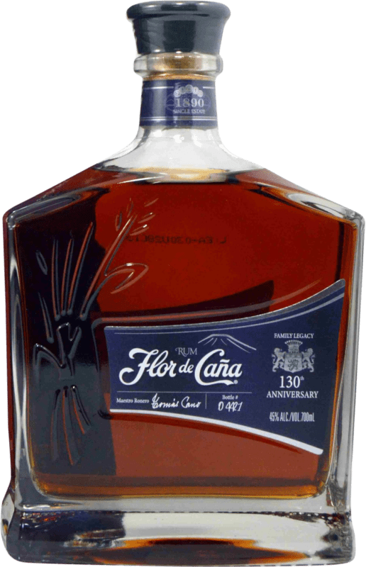 99,95 € Envío gratis | Ron Flor de Caña 130th Anniversary Nicaragua Botella 70 cl