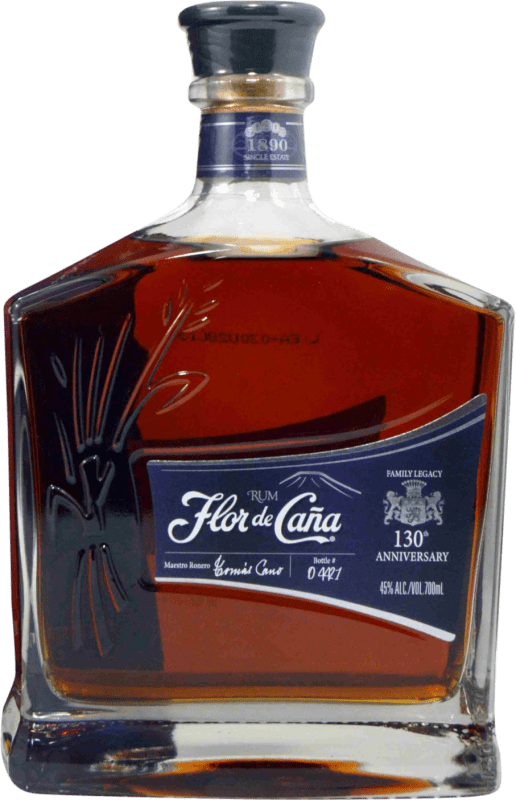 98,95 € Spedizione Gratuita | Rum Flor de Caña 130th Anniversary Nicaragua Bottiglia 70 cl