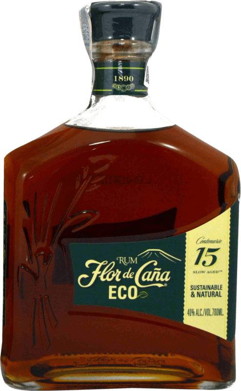 35,95 € 免费送货 | 朗姆酒 Flor de Caña 尼加拉瓜 15 岁 Eco — 生态 有机 天然 70 cl